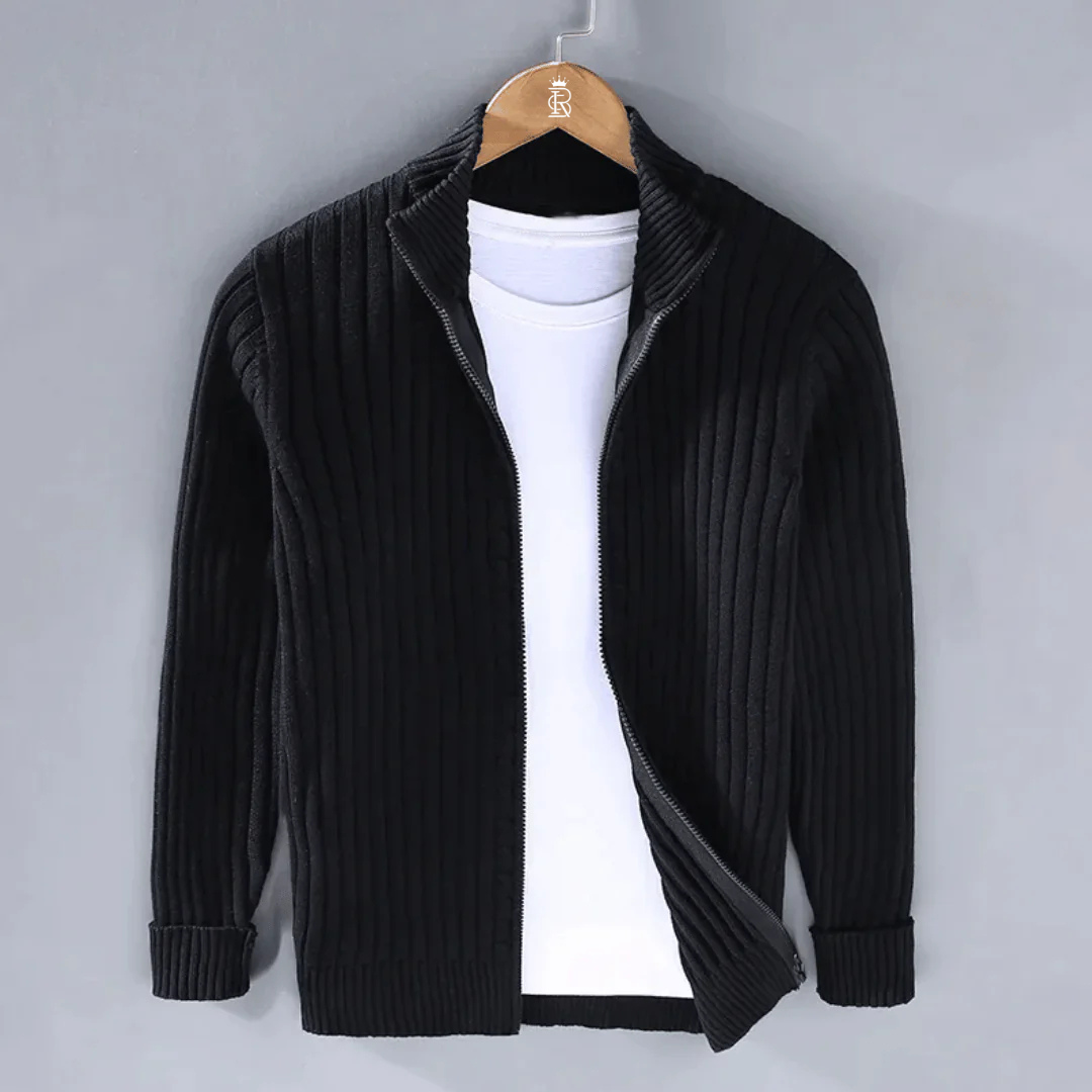 Men's Urban Elegance Zipper Cardigan