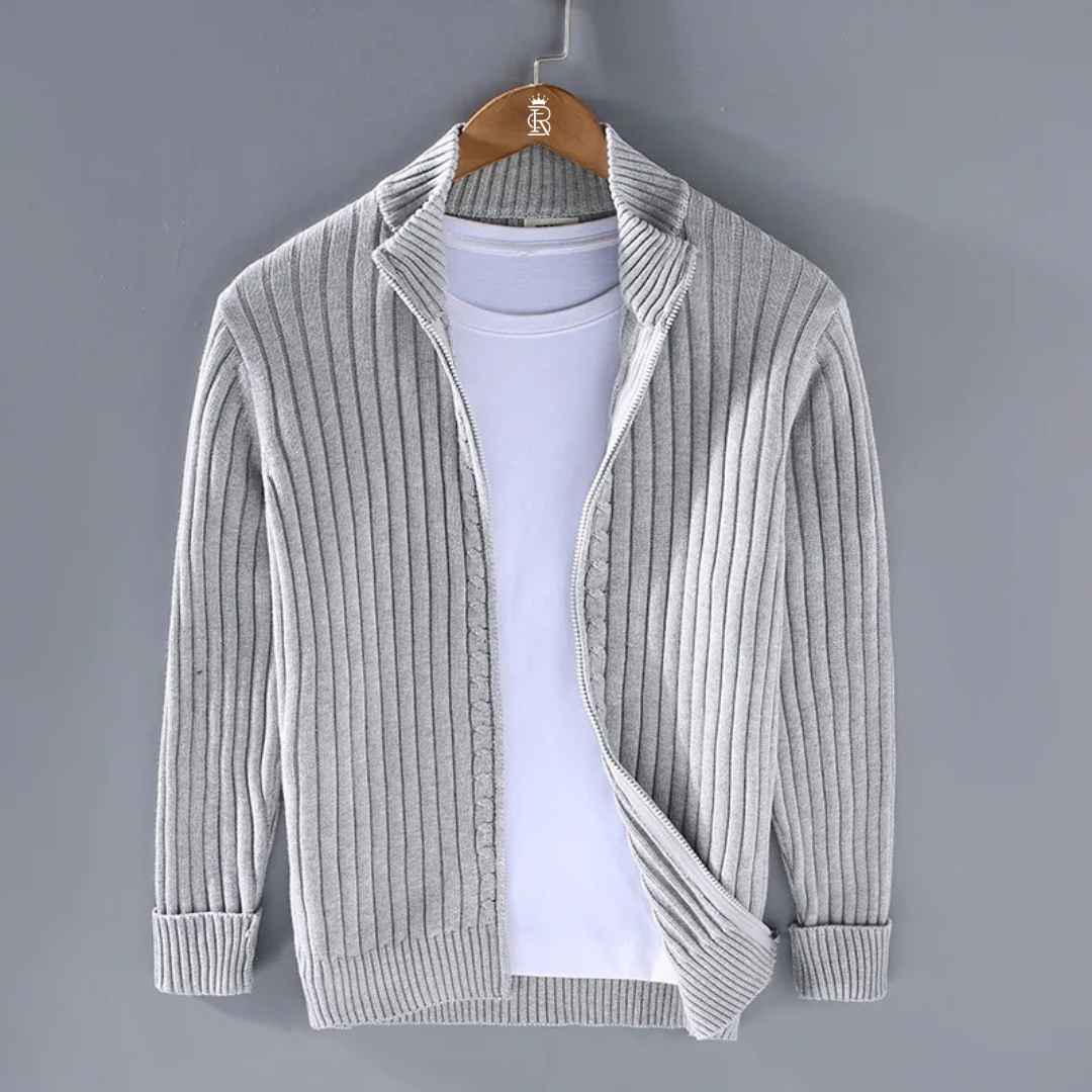 Men's Urban Elegance Zipper Cardigan