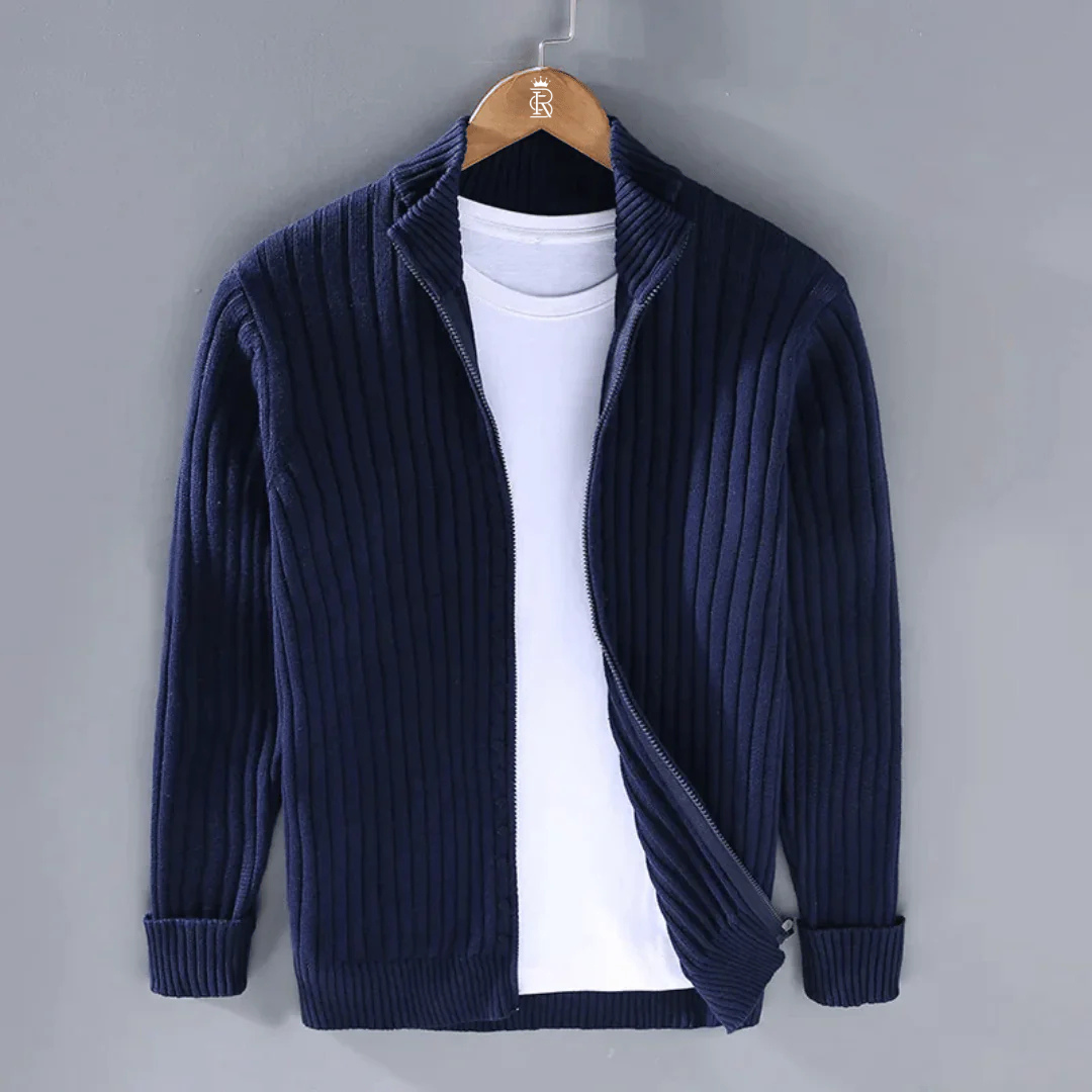 Men's Urban Elegance Zipper Cardigan