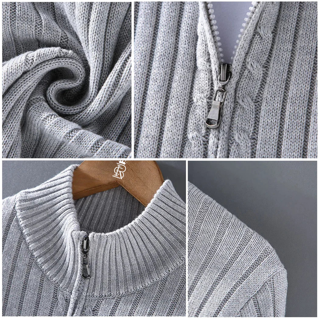 Men's Urban Elegance Zipper Cardigan