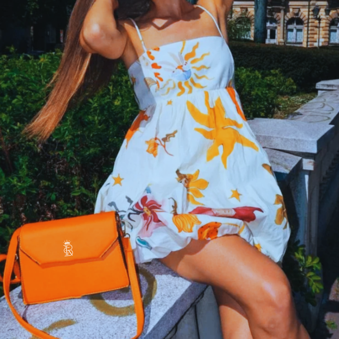 Women's Fluffy Printed Side Zip Mini Dress