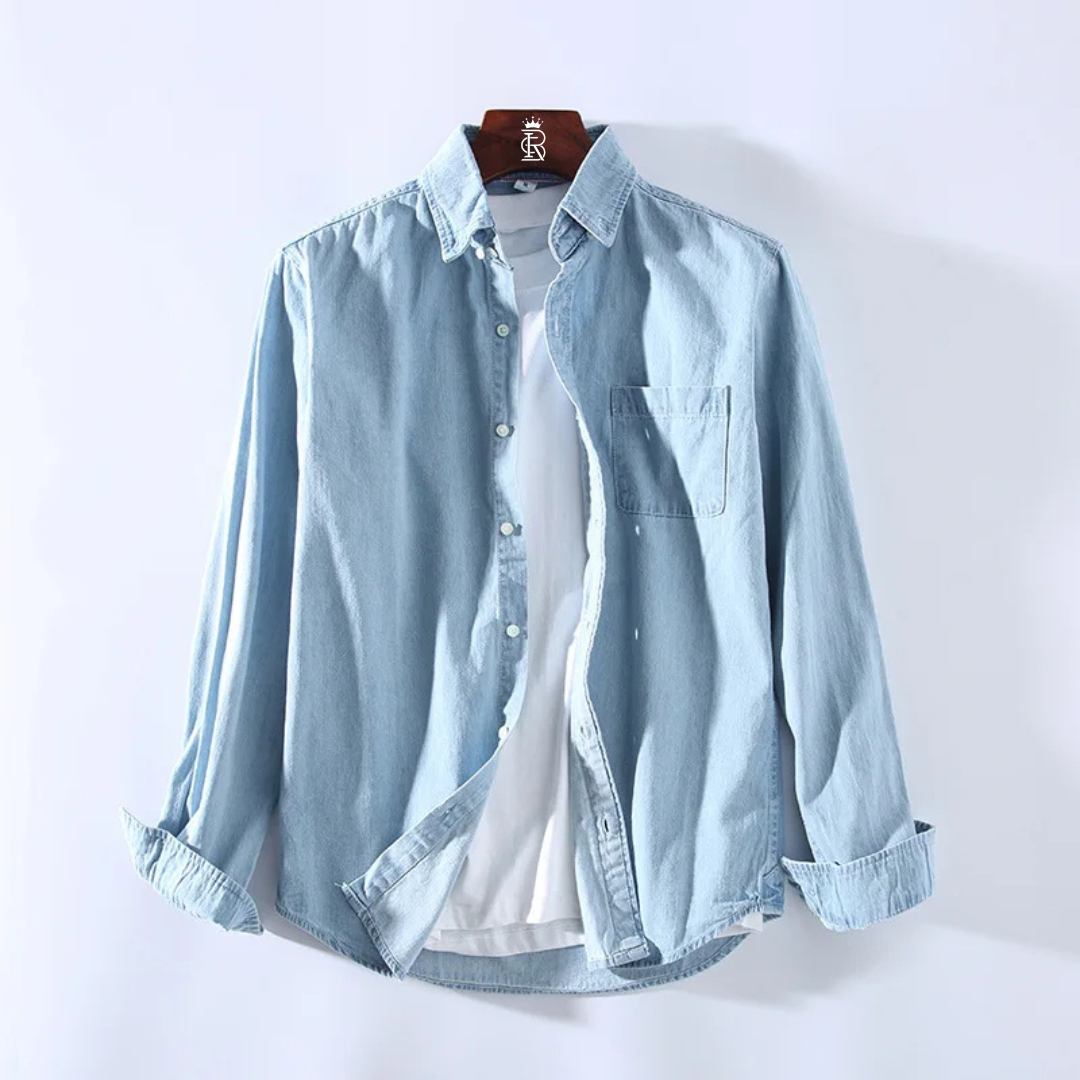 Men's Slim Fit Long Sleeve Denim Shirt