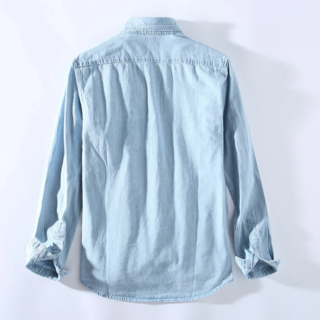 Men's Slim Fit Long Sleeve Denim Shirt