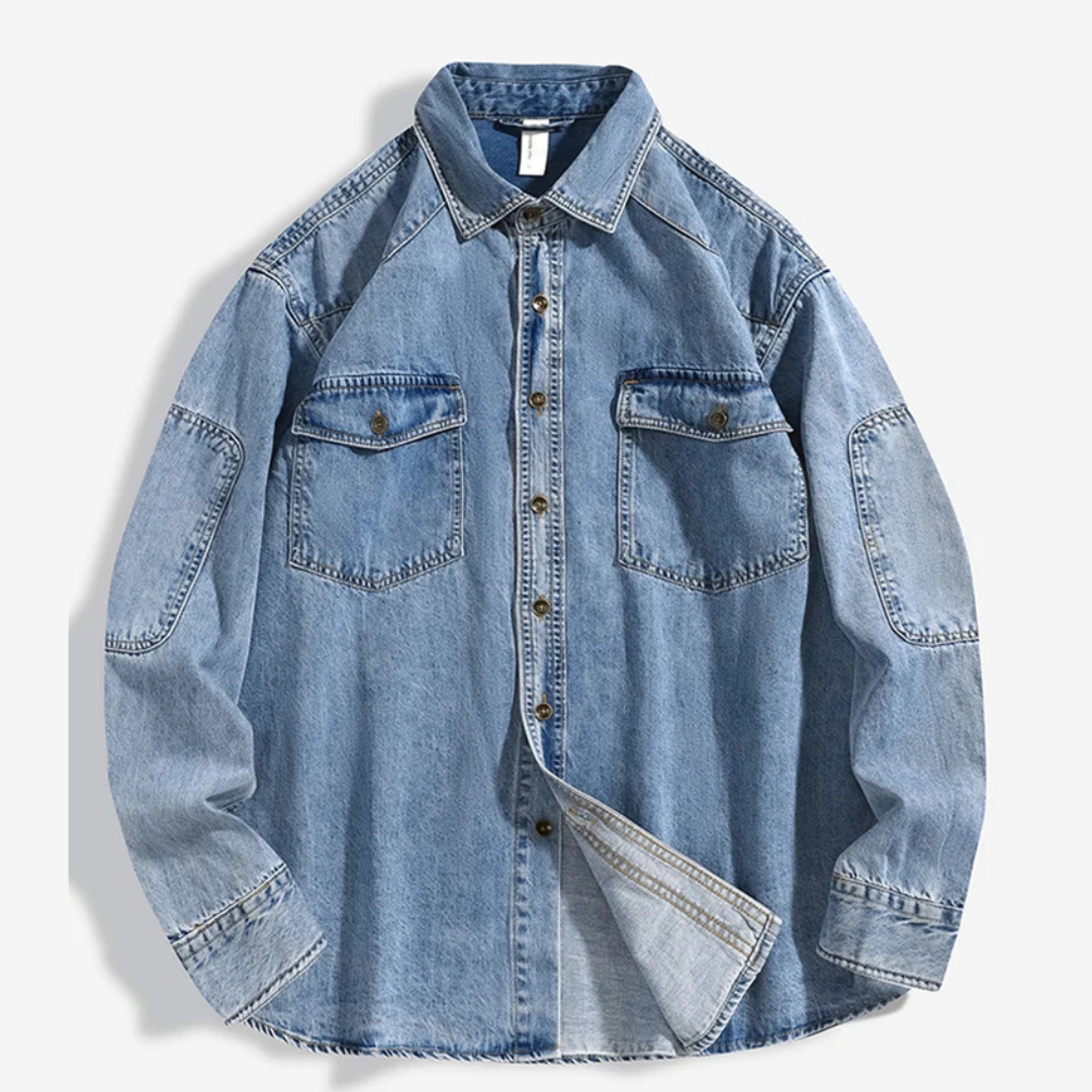 Valiant Pure Cotton Denim Long-Sleeve Jeans Shirt