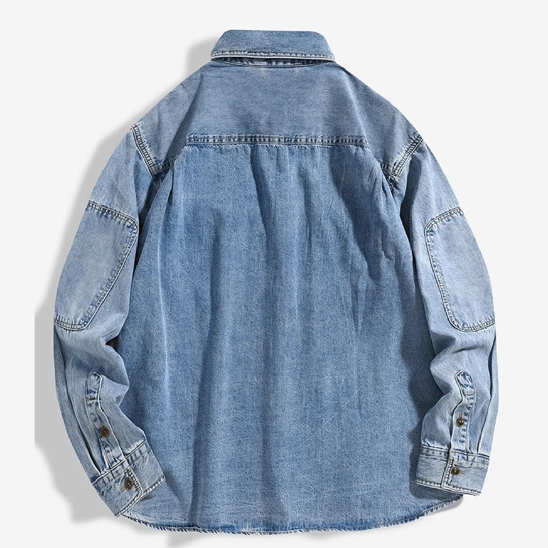 Valiant Pure Cotton Denim Long-Sleeve Jeans Shirt