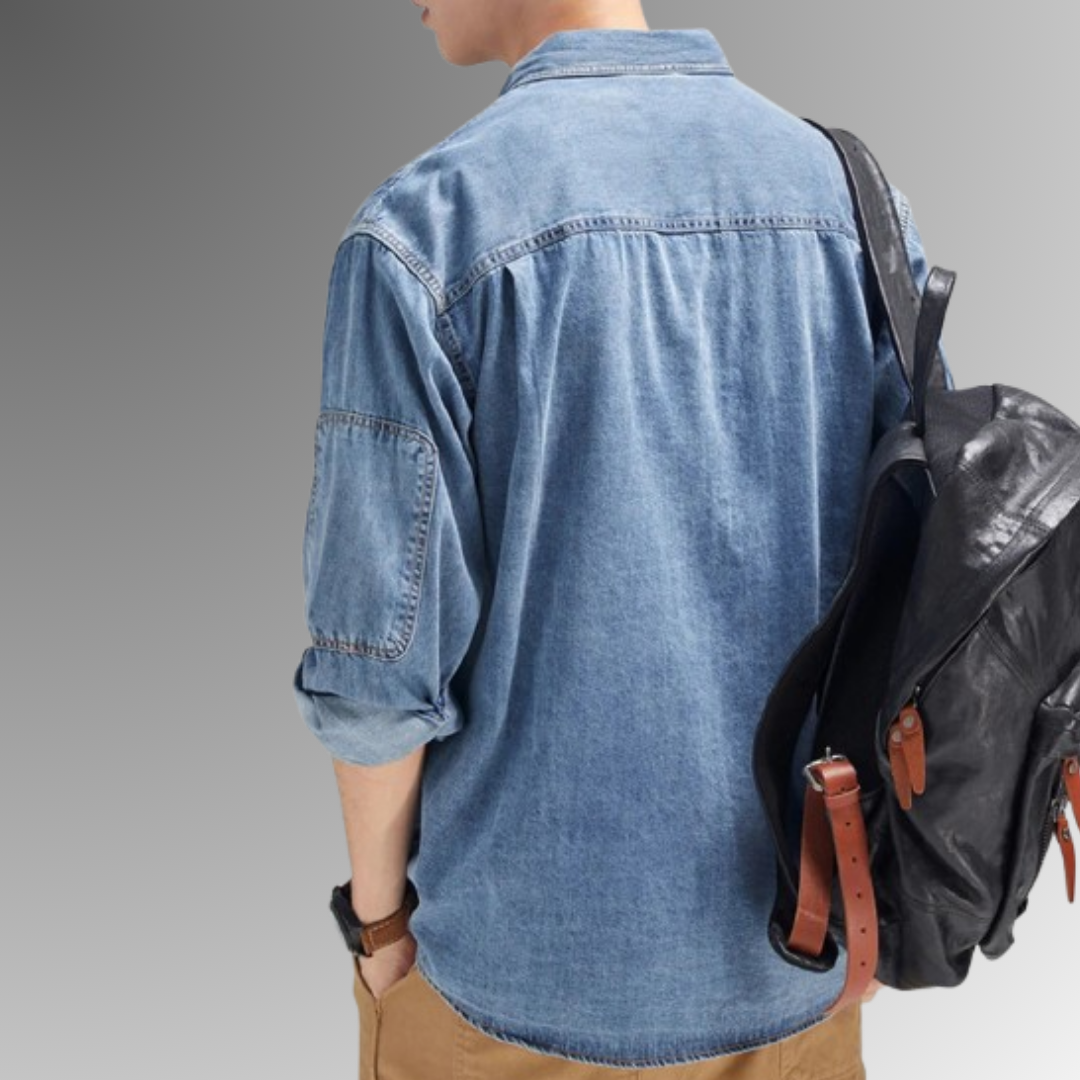 Valiant Pure Cotton Denim Long-Sleeve Jeans Shirt