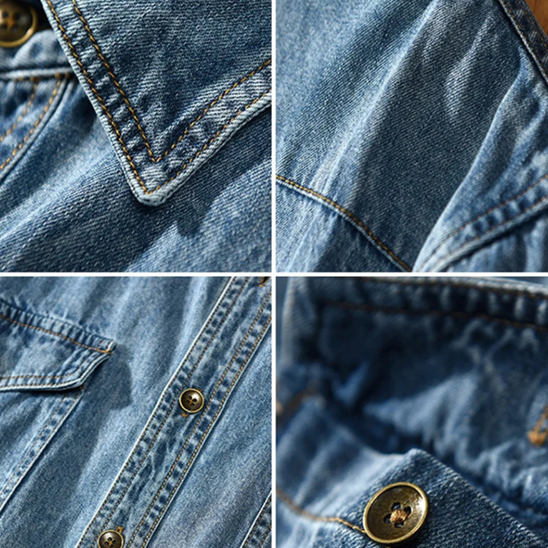 Valiant Pure Cotton Denim Long-Sleeve Jeans Shirt