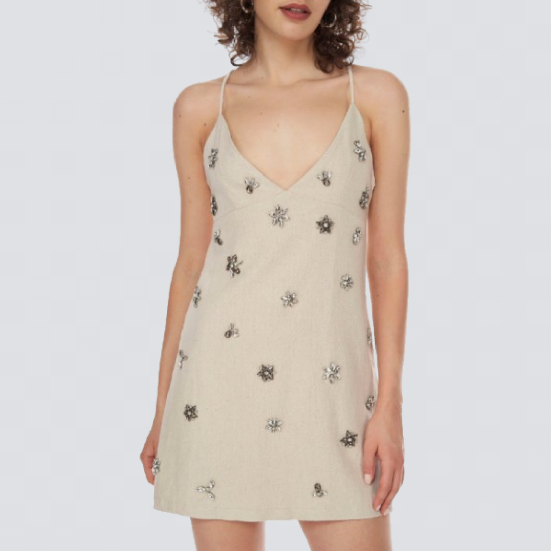 Women's Starry Rhinestone Mini Dress