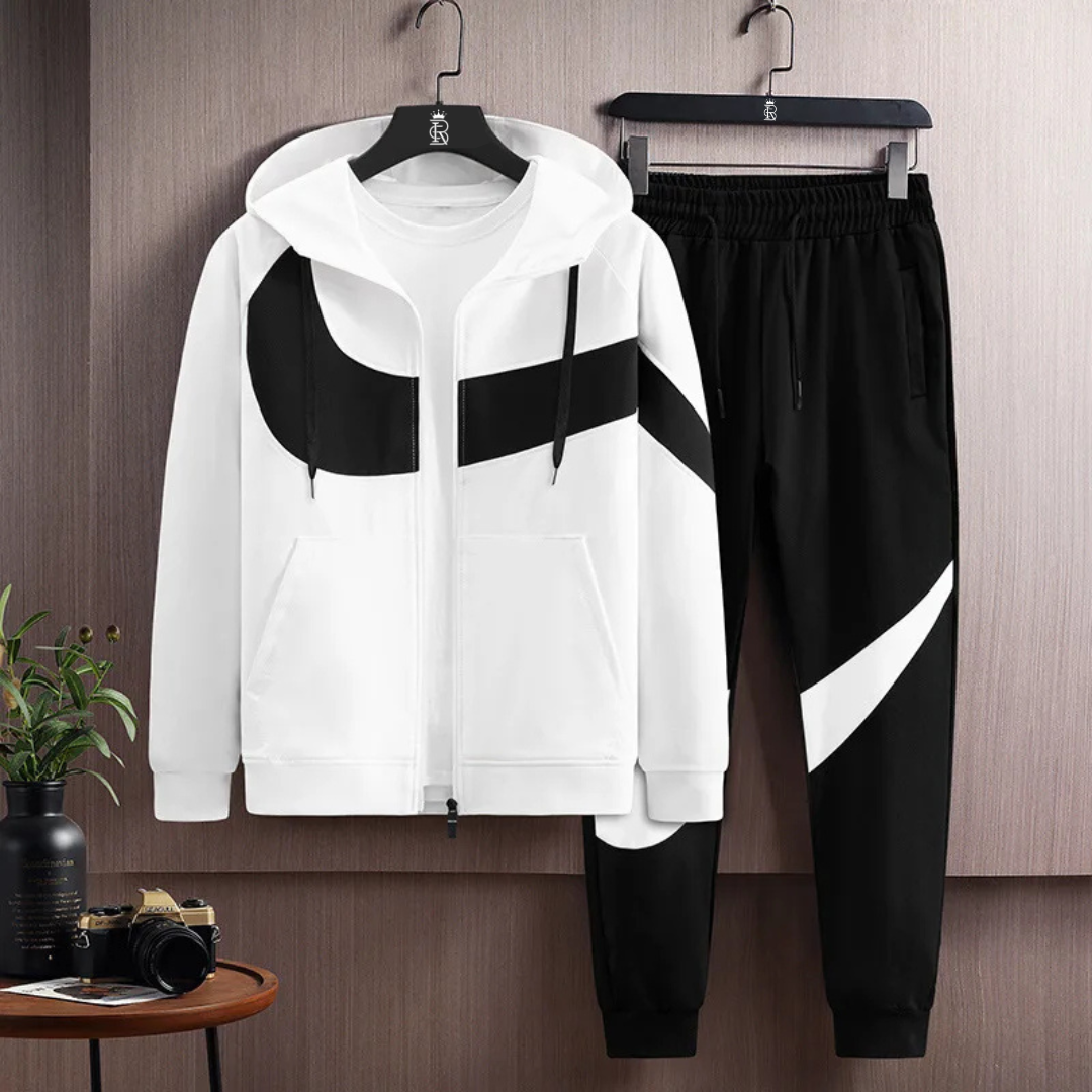 Men's Printed Hooded Tailored Tracksuit Set