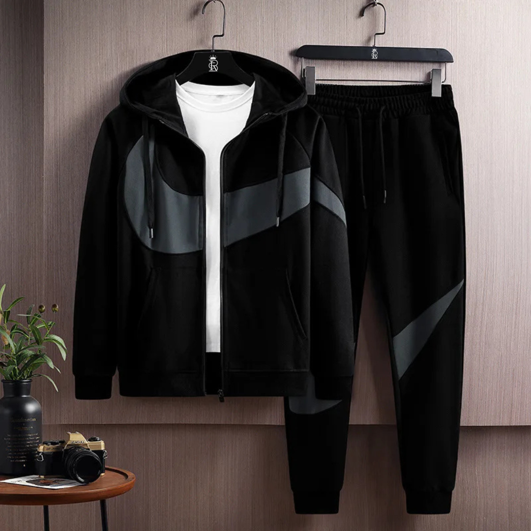 Men's Printed Hooded Tailored Tracksuit Set