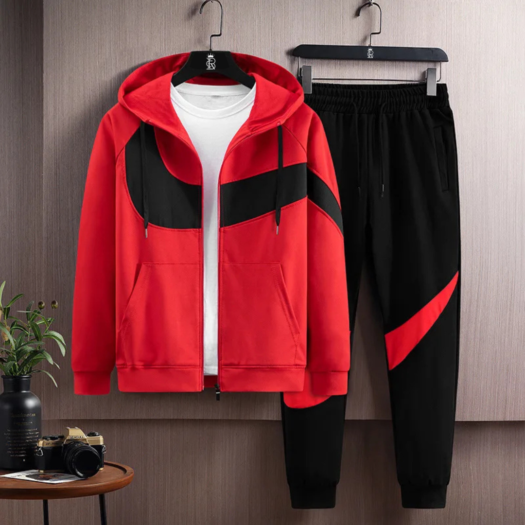 Men's Printed Hooded Tailored Tracksuit Set