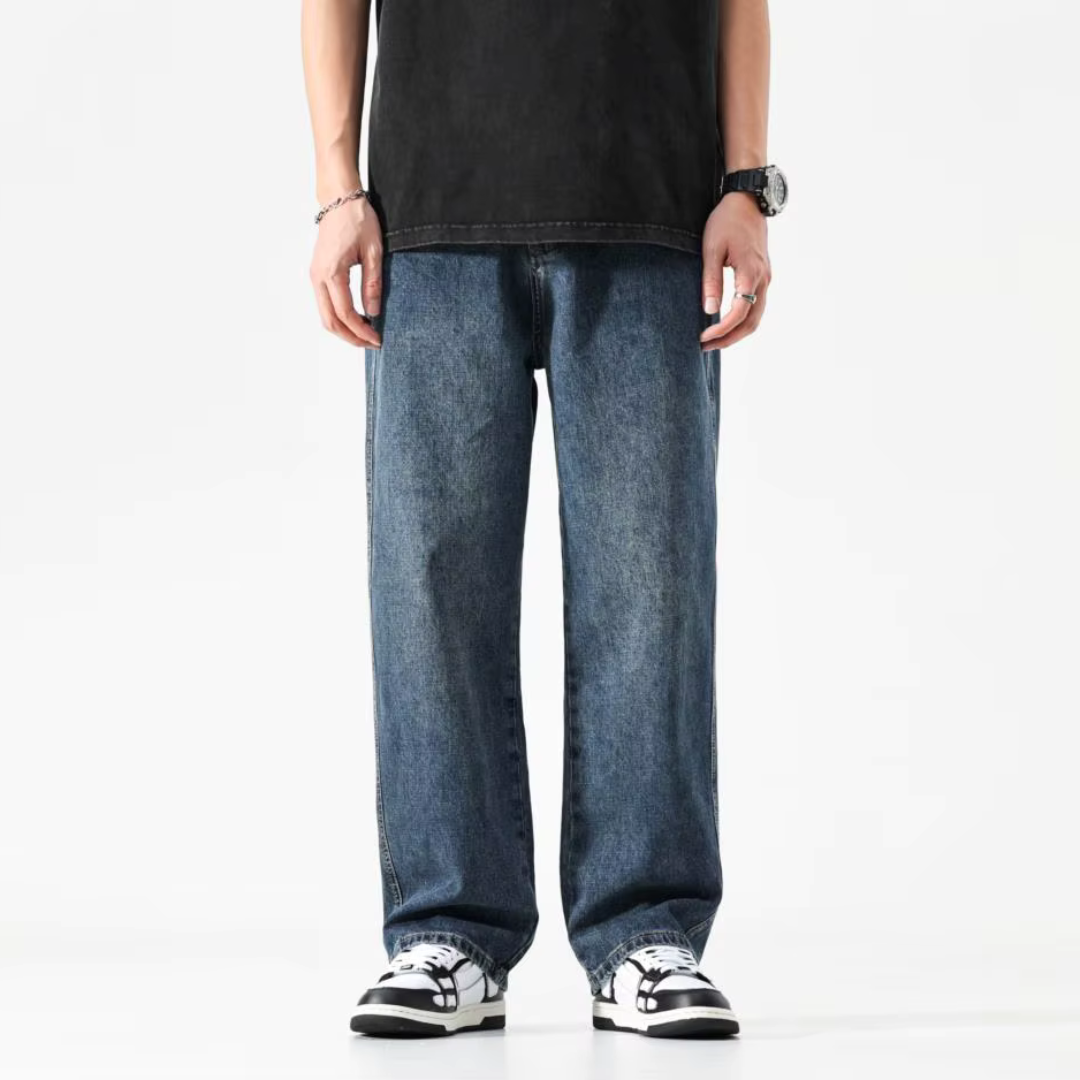 Men's Stoned Washed Baggy Jeans