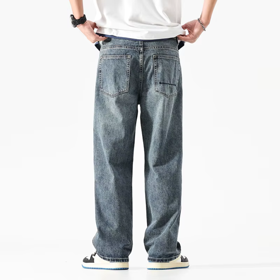 Men's Stoned Washed Baggy Jeans