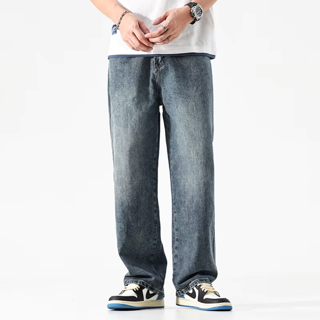 Men's Stoned Washed Baggy Jeans
