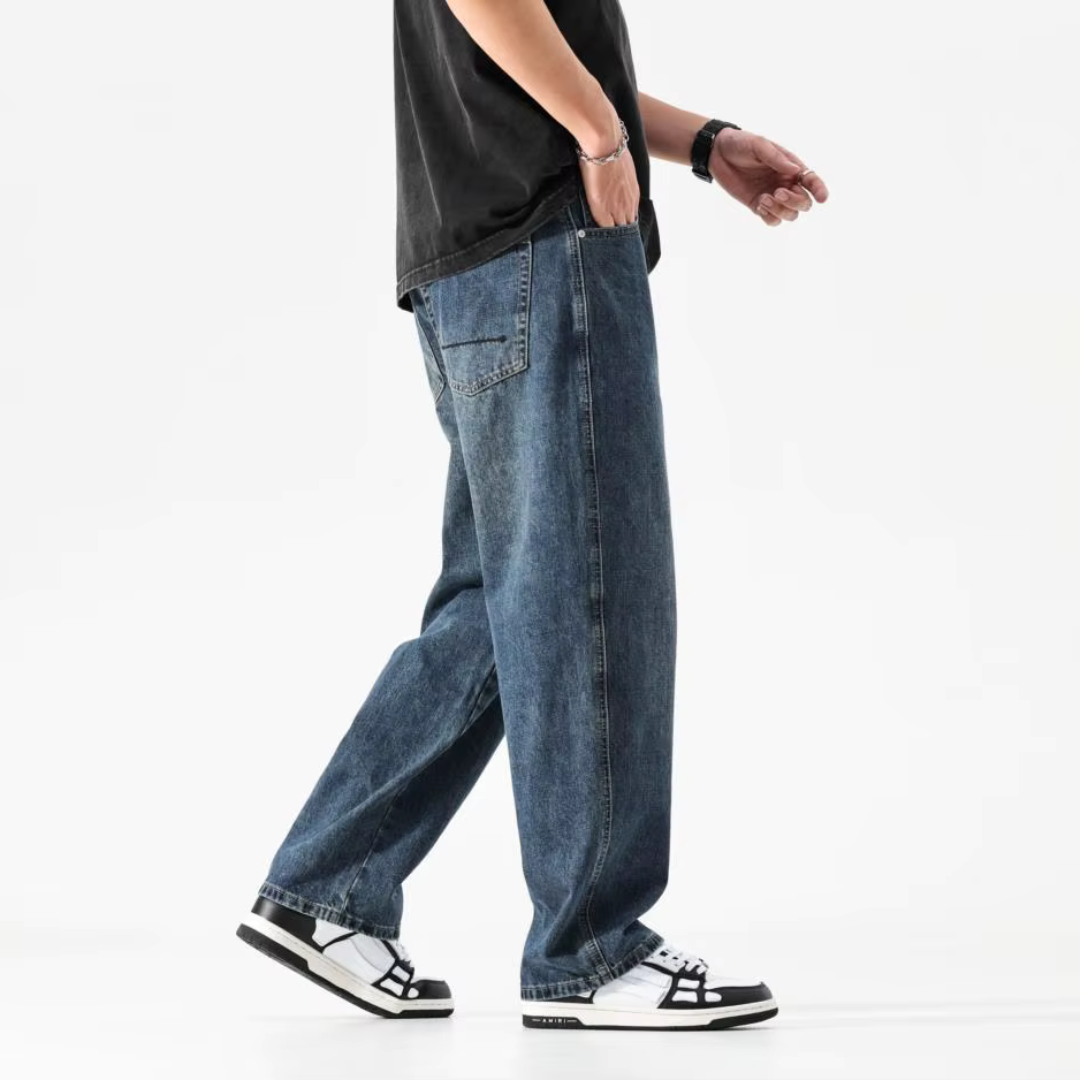 Men's Stoned Washed Baggy Jeans