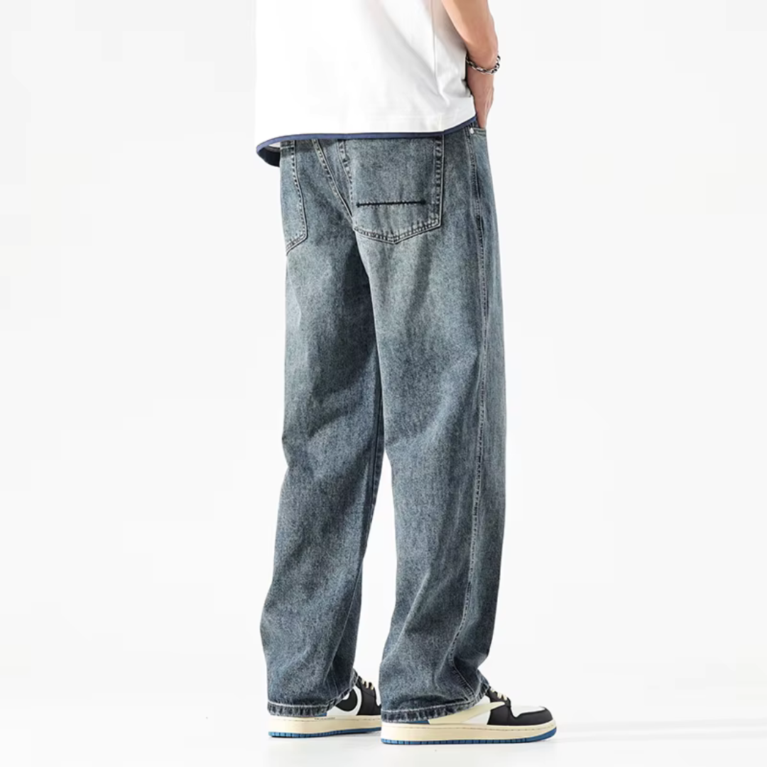 Men's Stoned Washed Baggy Jeans