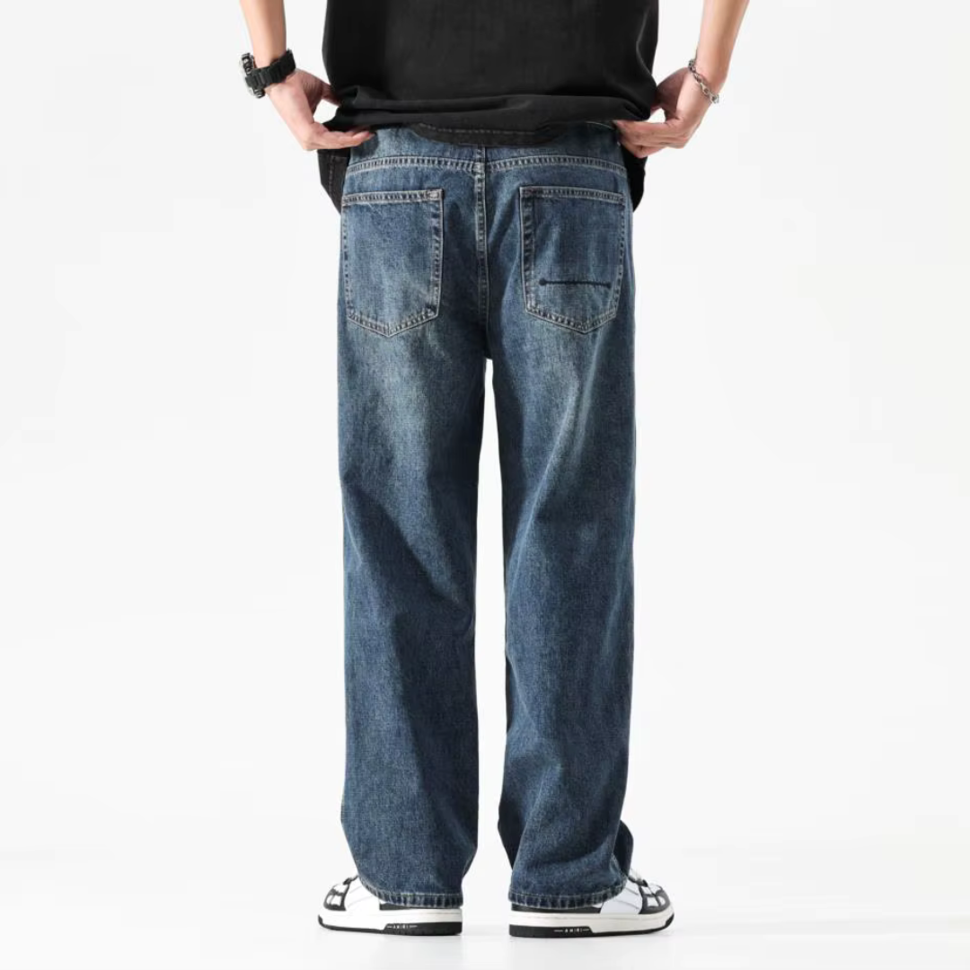 Men's Stoned Washed Baggy Jeans