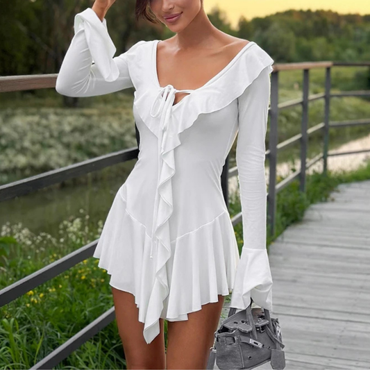 Chic Glam Glitter Long Sleeve Mini Dress