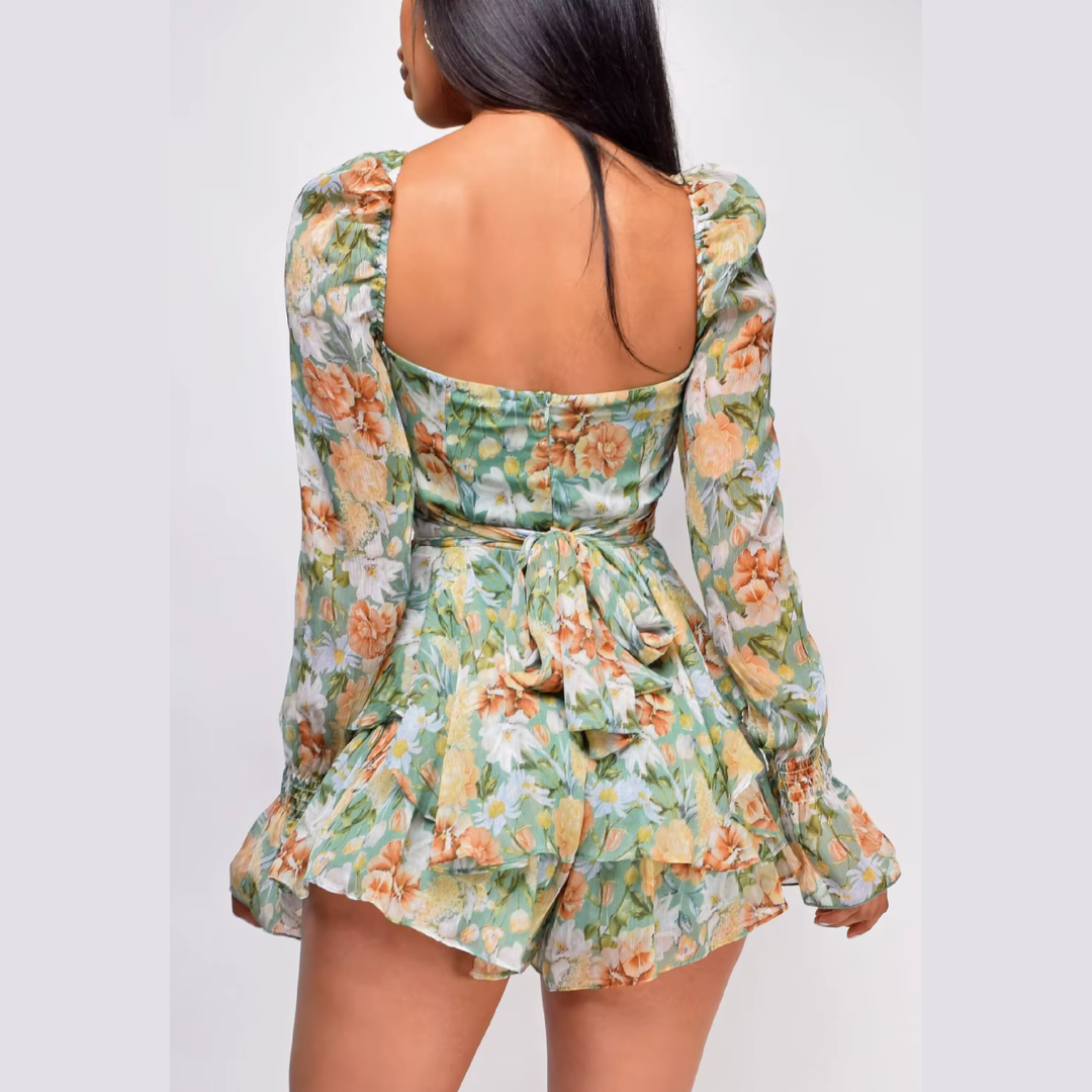 Lovely Strapless Lace Ruffle Skater Dress