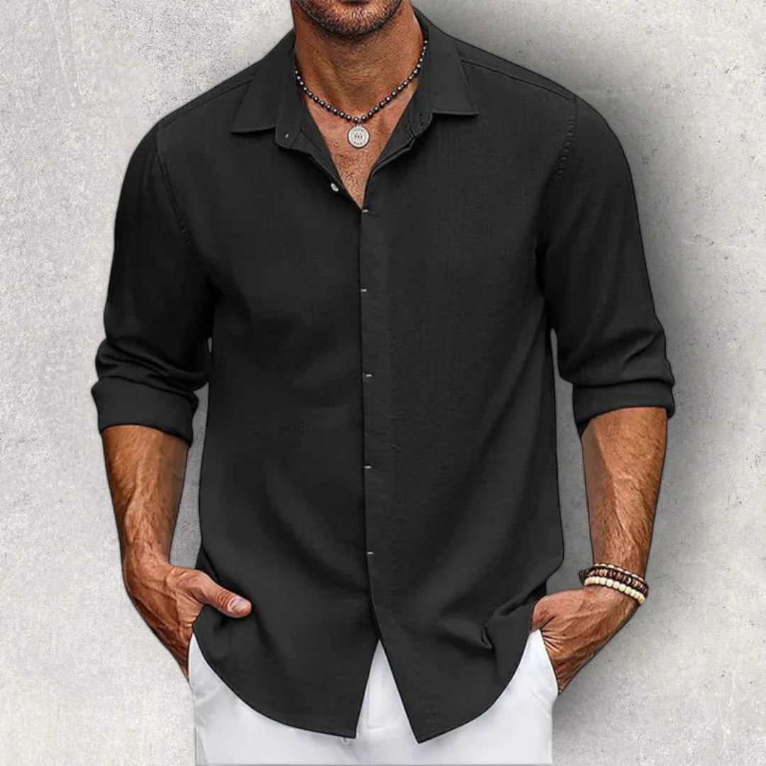 Men's Frank Caruso Slim-Fit Linen Shirt