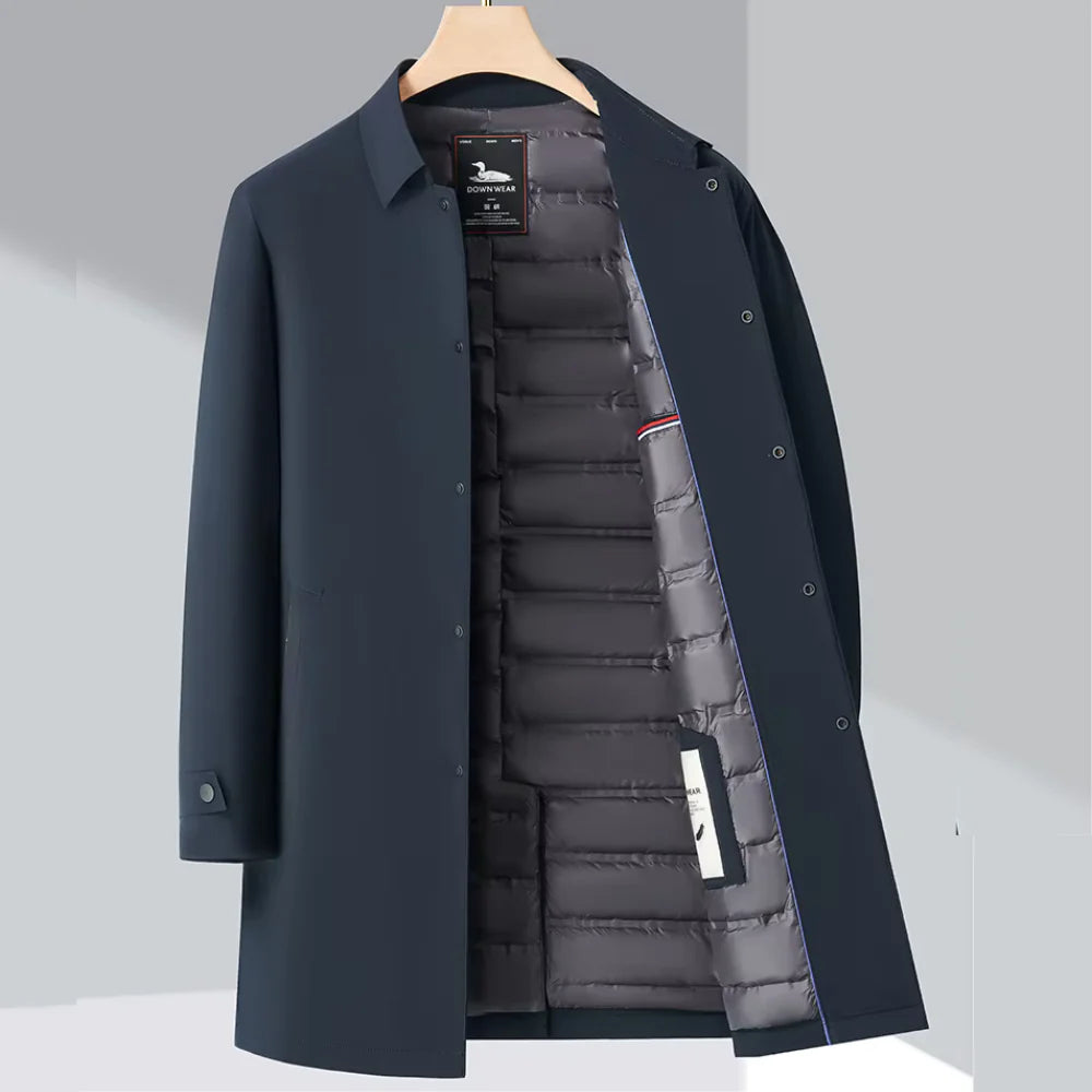 Simon Luxury Mid-Length Lapel Padded Jacket