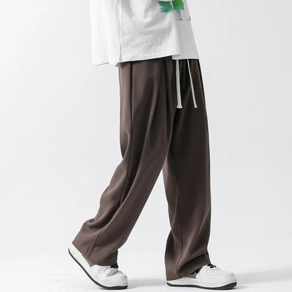 Men's Trend Solid Straight Loose Pants