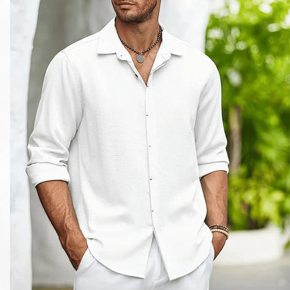 Men's Frank Caruso Slim-Fit Linen Shirt