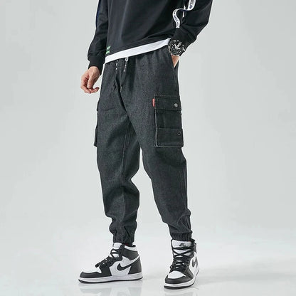 Men's Denim Cargo Joggers
