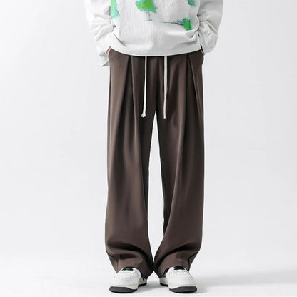 Men's Trend Solid Straight Loose Pants