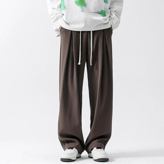 Men's Trend Solid Straight Loose Pants