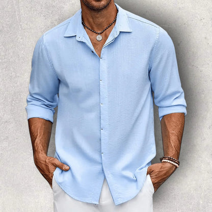 Men's Frank Caruso Slim-Fit Linen Shirt