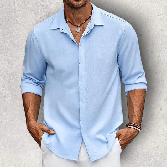 Men's Frank Caruso Slim-Fit Linen Shirt