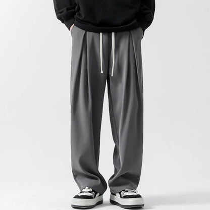 Men's Trend Solid Straight Loose Pants