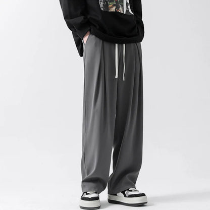 Men's Trend Solid Straight Loose Pants