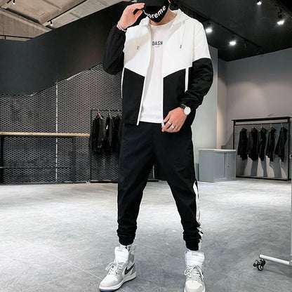 Men's Patchwork Casual Tracksuit