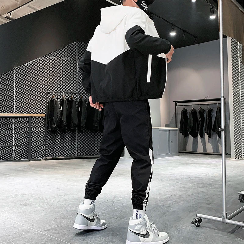 Men's Patchwork Casual Tracksuit