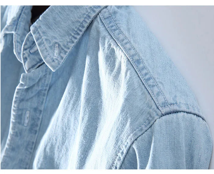 Men's Slim Fit Long Sleeve Denim Shirt