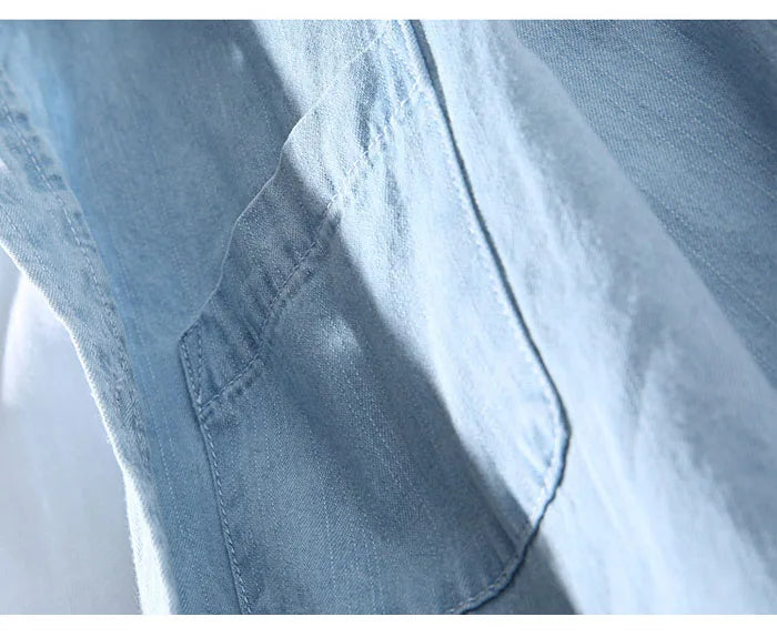 Men's Slim Fit Long Sleeve Denim Shirt
