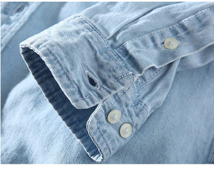 Men's Slim Fit Long Sleeve Denim Shirt
