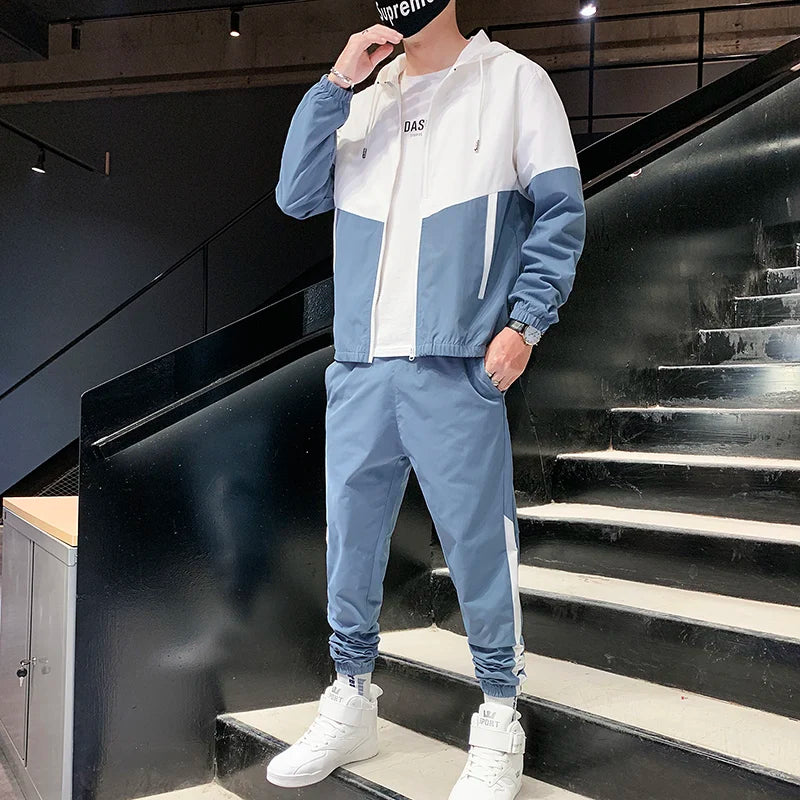 Men's Patchwork Casual Tracksuit