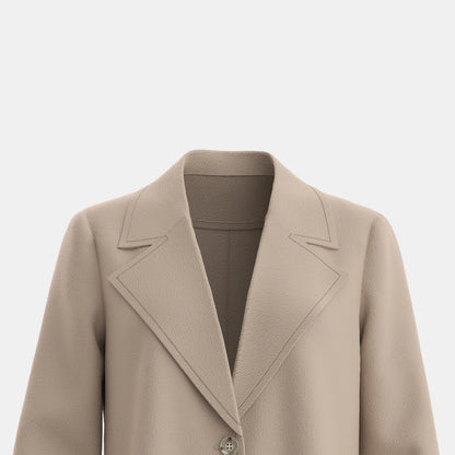 Women's Plain Single-Breasted Long Coat