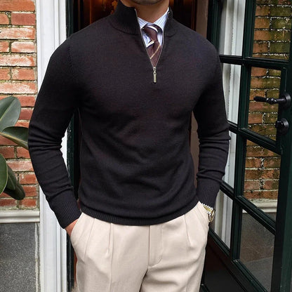 Lorenzo Classic Long Sleeve Zip-Up Sweater