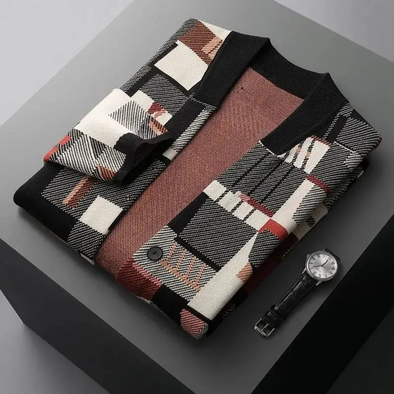 Vintage Patchwork Knit Cardigan