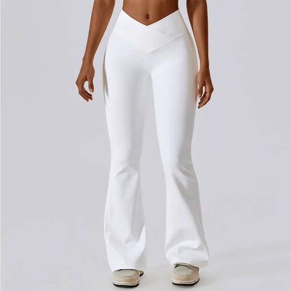 Cross Waist Flare Leggings