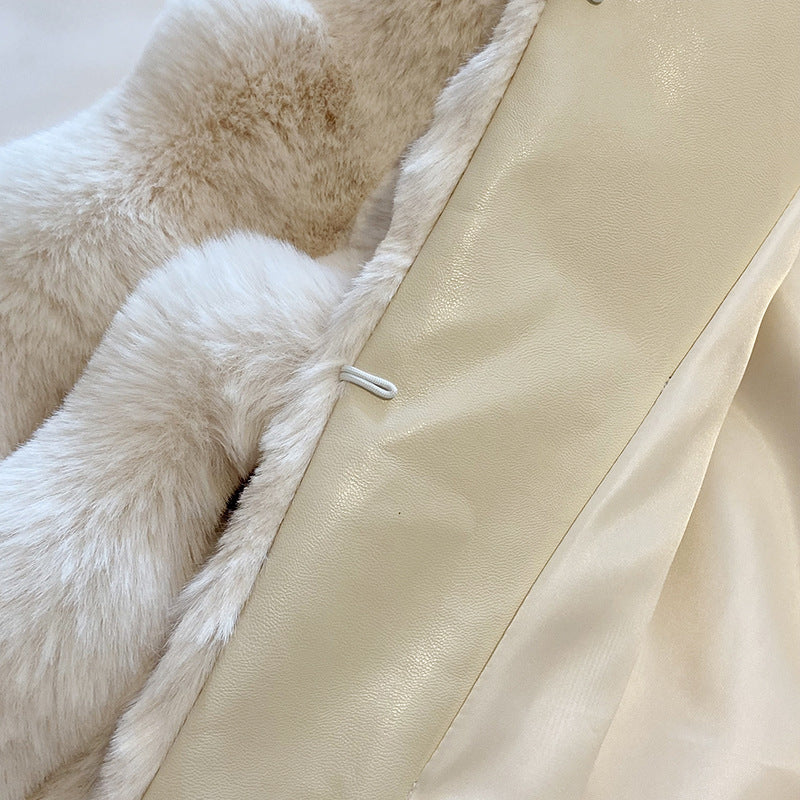 Amelie Collarless Faux Fur Coat