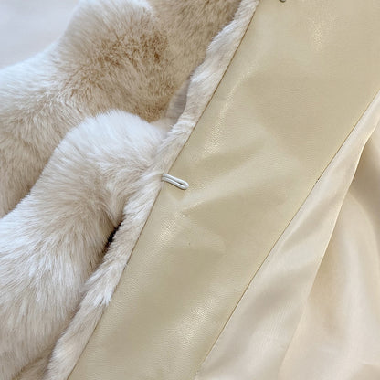 Amelie Collarless Faux Fur Coat