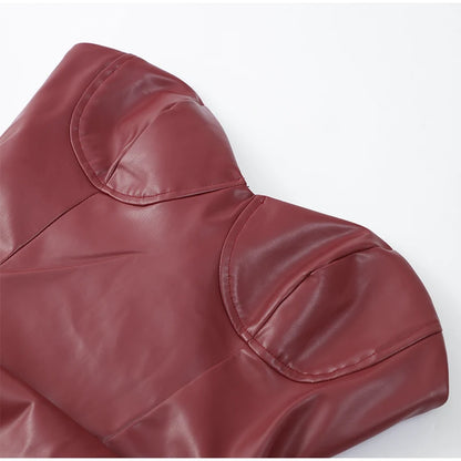 Bold Allure Faux Leather Corset Party Dress