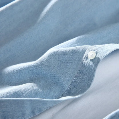 Men's Slim Fit Long Sleeve Denim Shirt