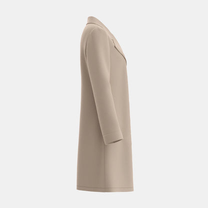 Women's Plain Single-Breasted Long Coat