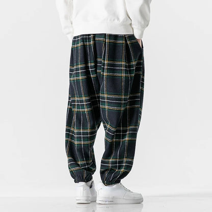 Men's Plaid Loose Joggers
